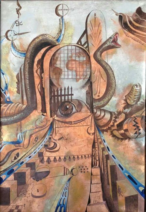 Peinture intitulée "My world....." par Erol Yıldırım, Œuvre d'art originale, Huile