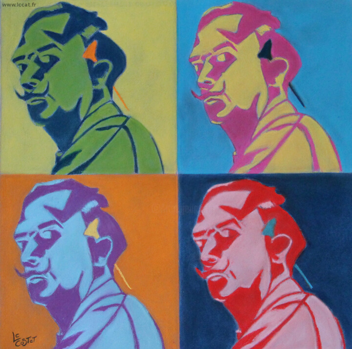 Peinture intitulée "Dali" par Catherine Costet (Lccat), Œuvre d'art originale, Pastel