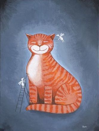 Painting titled "cat" by Denis Panin, Original Artwork, Acrylic