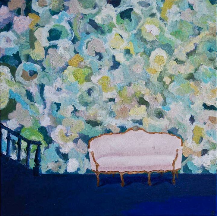 Painting titled "salon rose" by Camille Colobert, Original Artwork, Oil