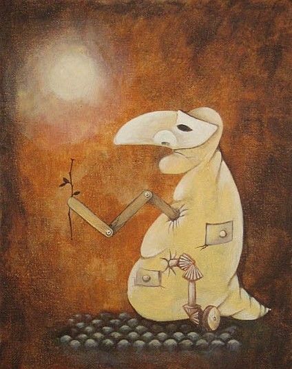 Painting titled "nose" by Denis Panin, Original Artwork, Acrylic