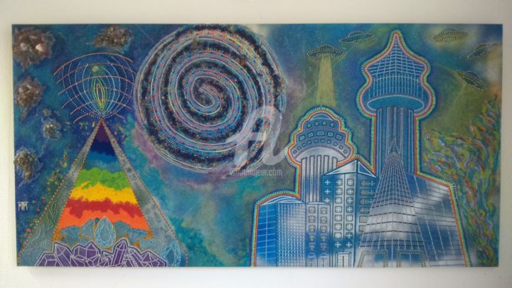 Painting titled "Science fiction" by Maïthé Mercaderre, Original Artwork, Acrylic