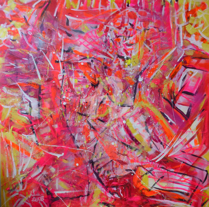 Peinture intitulée "Peinture abstraite…" par Lucie Rydlova, Œuvre d'art originale, Acrylique