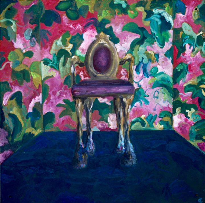 Painting titled "chaise aux rochers" by Camille Colobert, Original Artwork