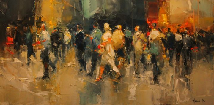 Painting titled "Les passants" by Benoit Havard, Original Artwork
