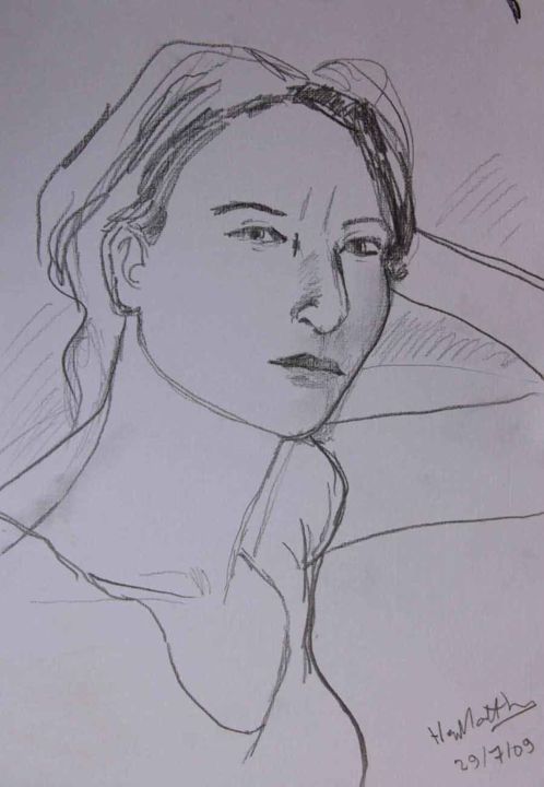 Dessin intitulée "sarah-s-mistake.jpg" par Henry, Œuvre d'art originale, Conté