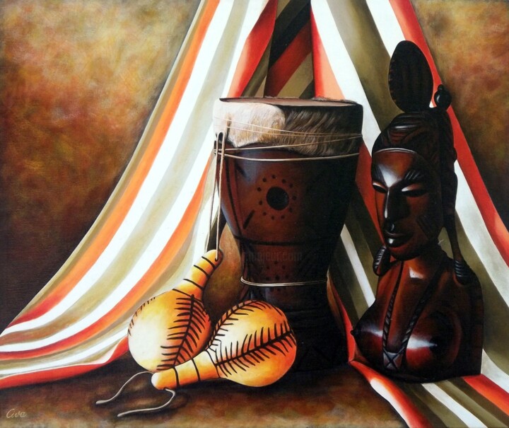 Pintura intitulada "Africa souvenirs ar…" por Dan Civa, Obras de arte originais, Acrílico