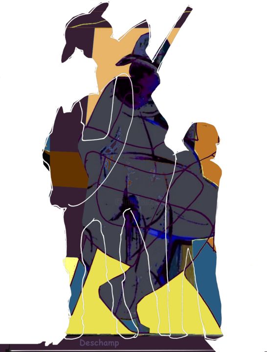 Digital Arts titled "etude-don-quichote." by Jean-Marie Deschamp, Original Artwork, 2D Digital Work