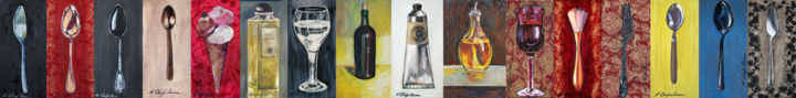 Painting titled "Exemple d'accrochag…" by Nathalia Chipilova, Original Artwork