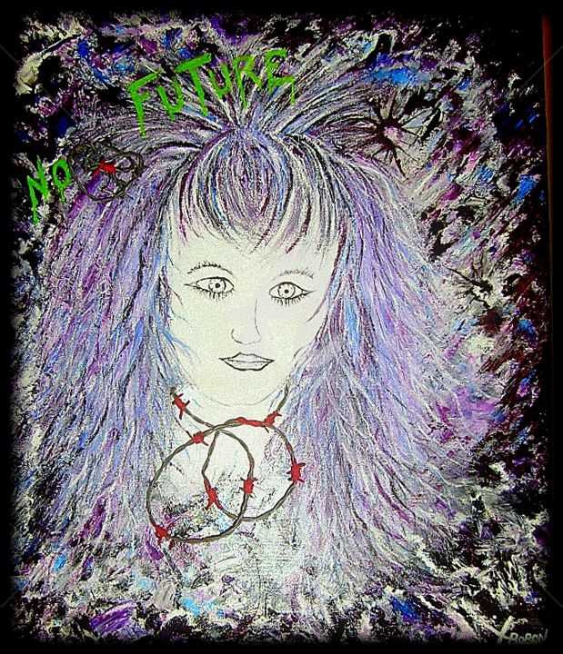 Woman ich liebedich destroy ... 绘画, 21.7x18.1 in
