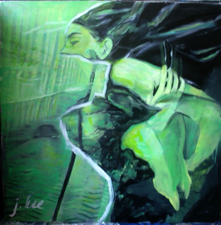 Painting titled "devil ditch" by Juris, Original Artwork, Acrylic