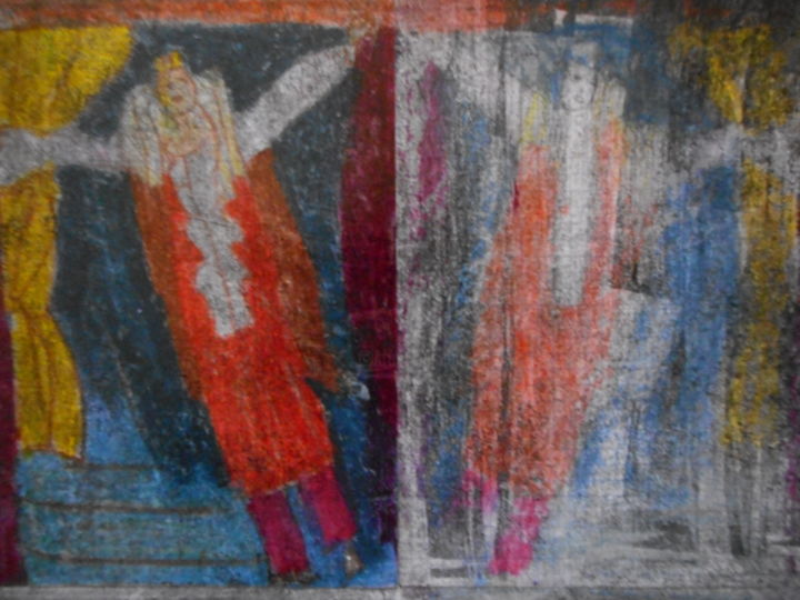 Pintura titulada "REPETITION" por Mchartrie, Obra de arte original, Oleo Montado en Panel de madera