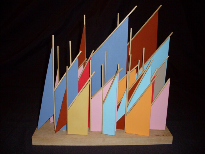 Sculpture titled "Voiles océanes" by Nyls Eliot, Original Artwork, Wood