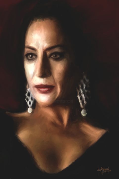 Digital Arts titled "Lola Flores" by Jaime Andrés Betancur Pérez, Original Artwork, Digital Painting