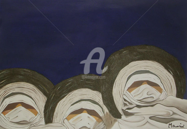 Painting titled "Capi tribu'" by Guido Mannini, Original Artwork, Oil