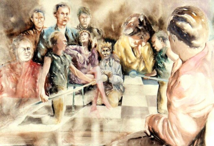 Peinture intitulée "L'échec impossible" par Martial Bidard, Œuvre d'art originale, Huile