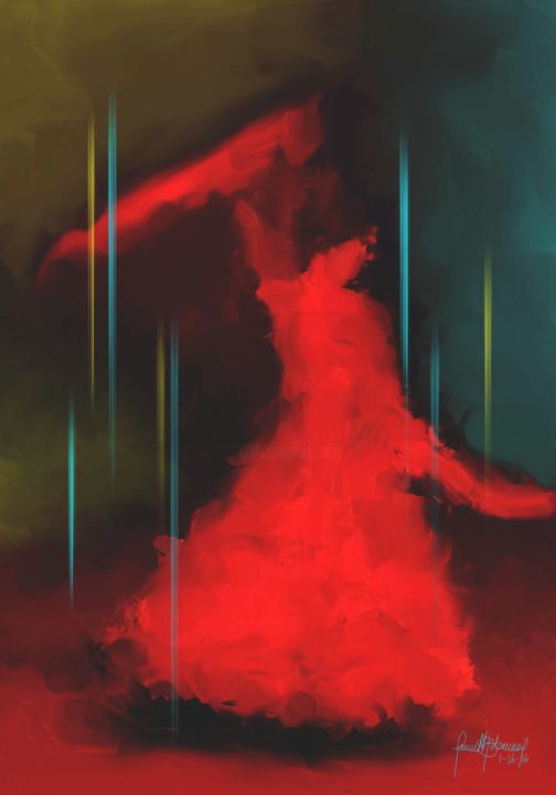 Painting titled "La Bailaora" by Jaime Andrés Betancur Pérez, Original Artwork
