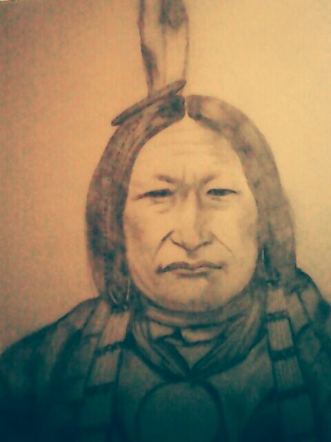 Dibujo titulada "Little Hawk - Lakot…" por Descamps Valerie, Obra de arte original, Lápiz