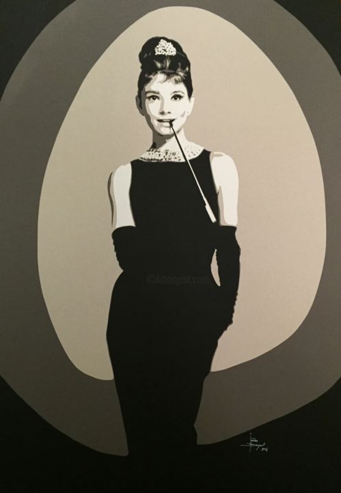 Portrait Collage Audrey Hepburn 拼贴, 43.3x29.5 in