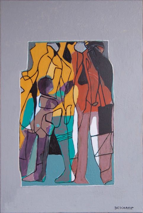 Pintura titulada "Bouquet" por Jean-Marie Deschamp, Obra de arte original, Oleo