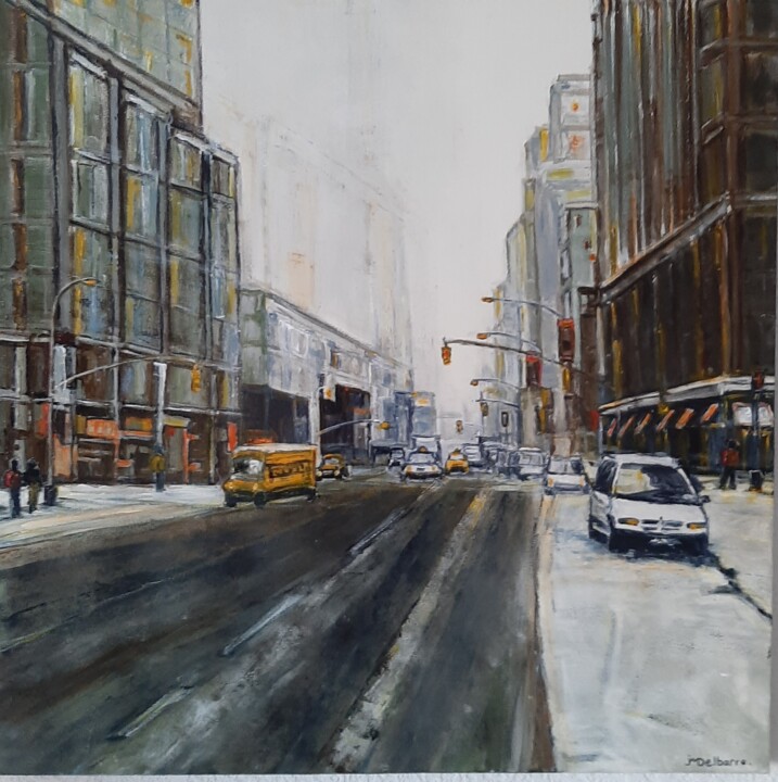 Neige-a-New-York 绘画, 31.5x31.5 in