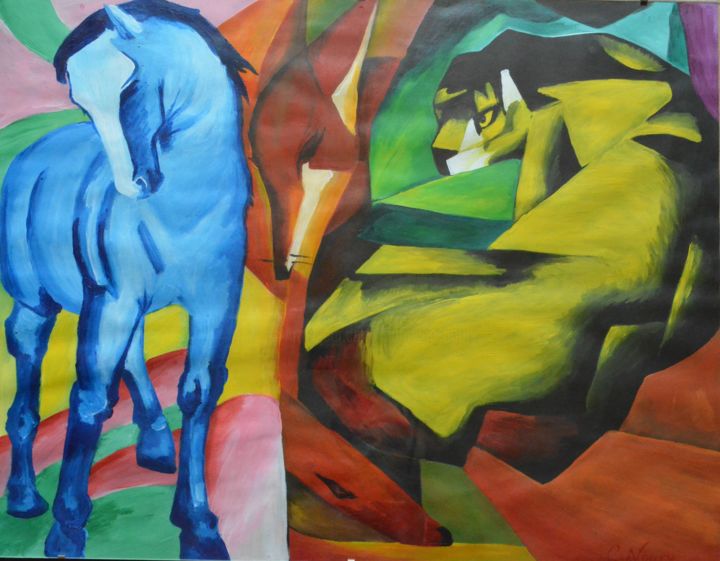 Peinture intitulée "Hommage à Frantz Ma…" par Andromaque, Œuvre d'art originale, Acrylique