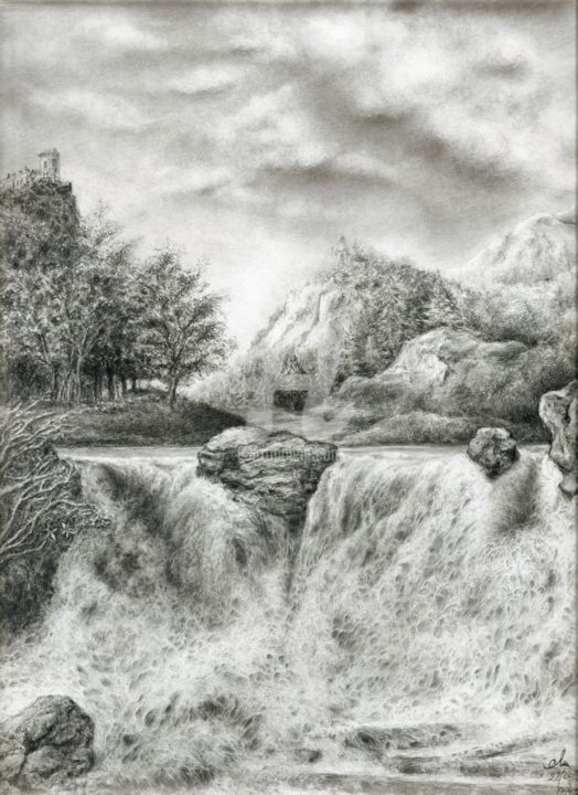 图画 标题为“etude-paysage.jpg” 由Cecilia Melinescu, 原创艺术品, 铅笔