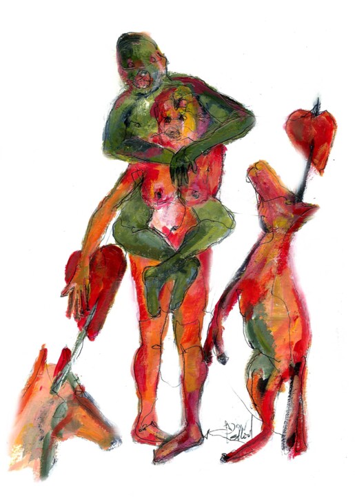 图画 标题为“DESSIN 10” 由Dov Melloul, 原创艺术品, 其他