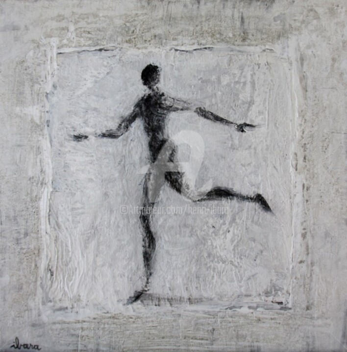 empreinte-n-7-peinture-d-ibara-acrylique-sur-toile-format-30cm-sur-30cm.jpg 绘画, 11.8x11.8 in