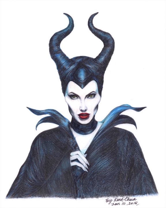 Drawing titled "Maleficent Once Upo…" by Kent Chua, Original Artwork, Other