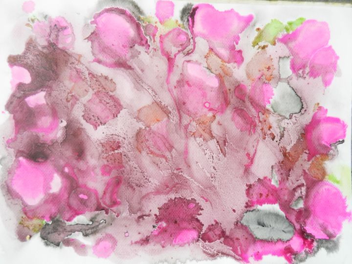 Peinture intitulée "Printemps 3" par Brigitte Mathé (MBL), Œuvre d'art originale, Encre