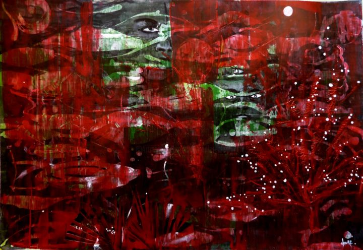 Peinture intitulée "Bas-fonds - abstrai…" par Clau Redier-Clément, Œuvre d'art originale, Acrylique