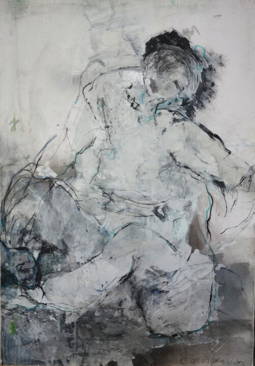 Peinture intitulée "CI mediart" par Catherine Monmarson, Œuvre d'art originale, Acrylique Monté sur Châssis en bois