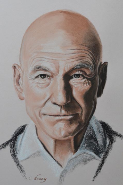 Drawing titled "Patrick" by Andromaque, Original Artwork, Pastel Mounted on Cardboard