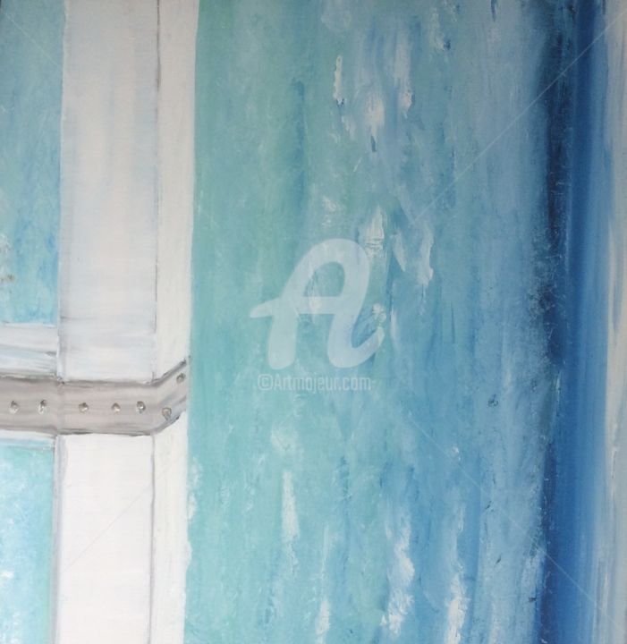 Painting titled "blue ocean" by Nino Vanhoorneweder, Original Artwork, Acrylic