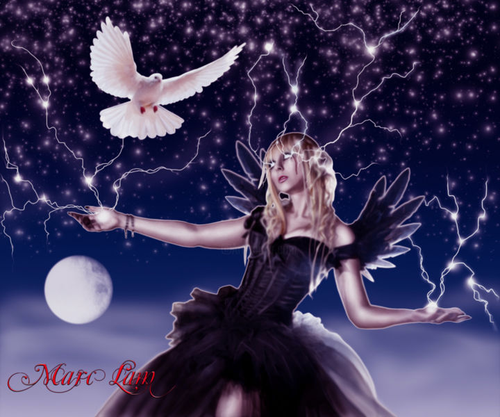 Peinture intitulée "angel-of-redemption…" par Marc Lambrette, Œuvre d'art originale