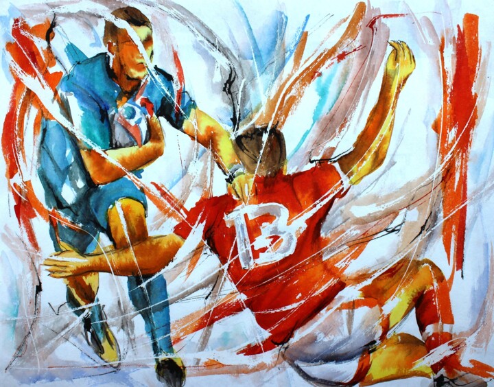 330 Rugby en croix 绘画, 15.8x19.7 in