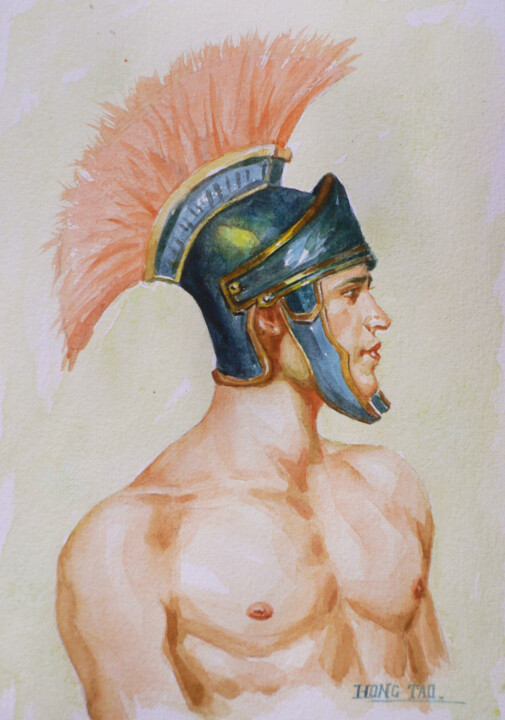 original watercolour portrait of man#16340 绘画, 7x5 in