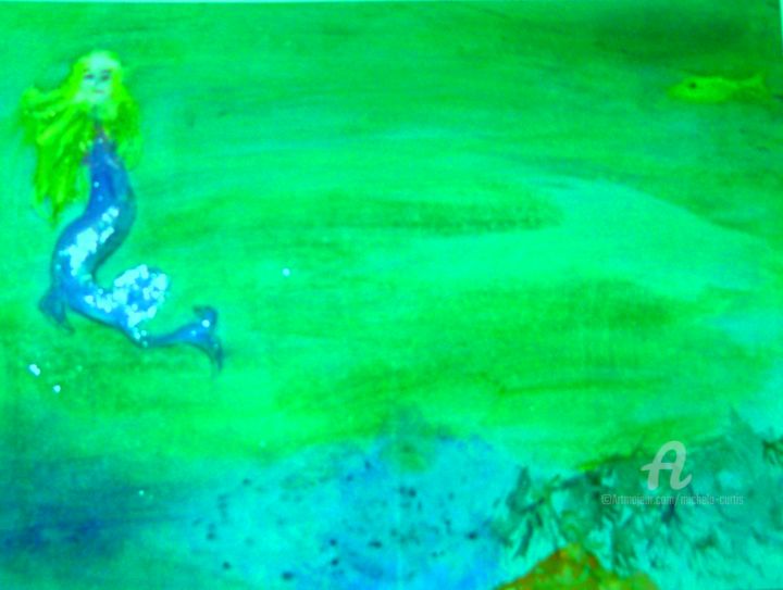 Painting titled "The Sea" by Michela Curtis, Original Artwork, Oil