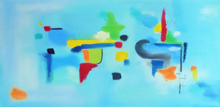 Painting titled "Matin d’été" by Passion Rebelle, Original Artwork, Oil Mounted on artwork_cat.