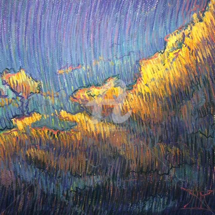 "Looking At The Clou…" başlıklı Tablo Krzysztof Kargol tarafından, Orijinal sanat, Pastel