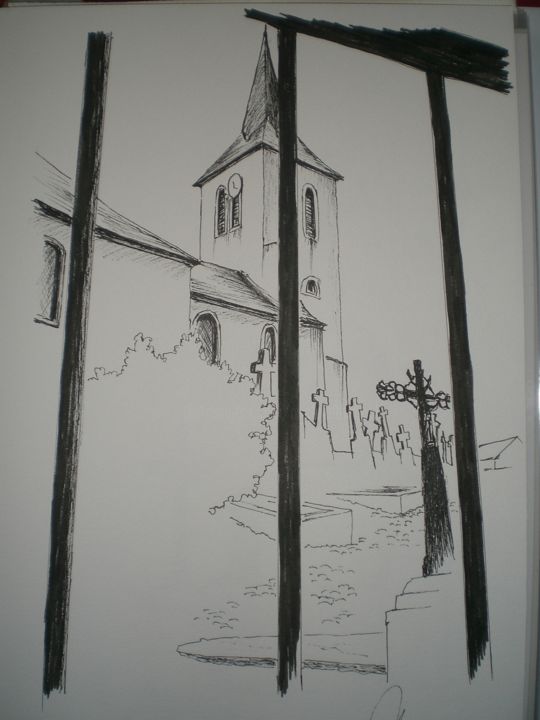 Peinture intitulée "Tilhouse" par Mickael Thébault, Œuvre d'art originale