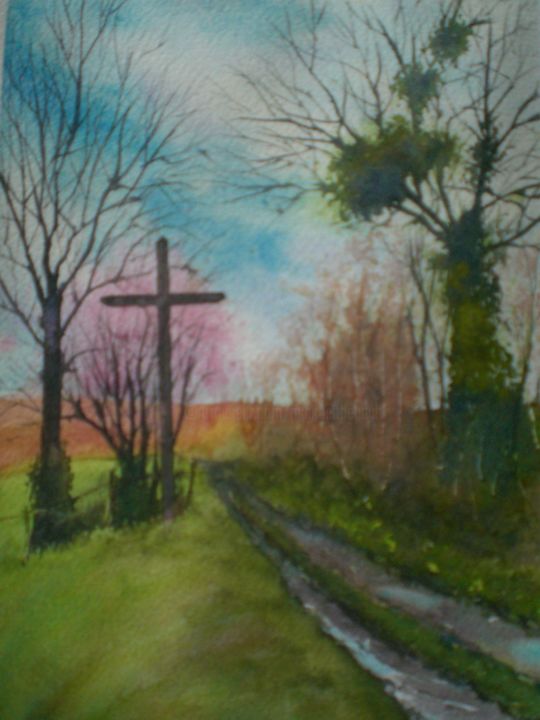 Peinture intitulée "croix Espieilh" par Mickael Thébault, Œuvre d'art originale