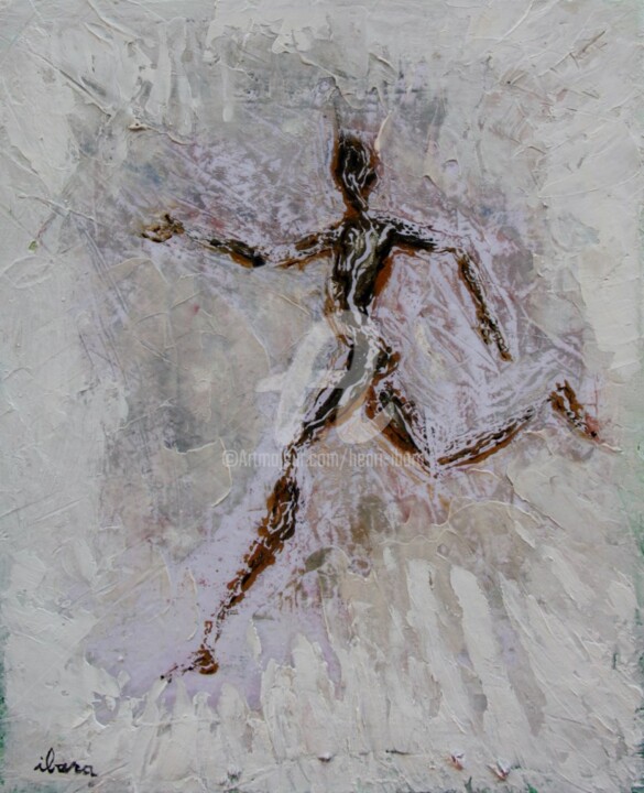 empreinte-n-14-peinture-d-ibara-huile-sur-toile-format-22cm-sur-27cm.jpg 绘画, 10.6x8.7 in