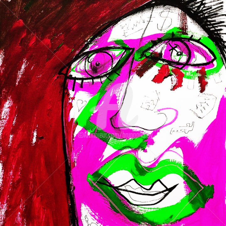 Drawing titled "Migrant au vert et…" by Bruno Antony-Thouret (bruno antony), Original Artwork, Digital Photography