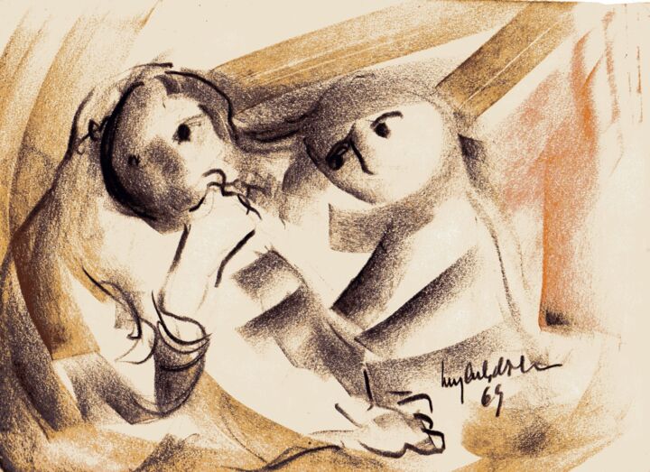 Desenho intitulada "018 - Figuras" por Luiz Carlos De Andrade Lima, Obras de arte originais, Outro