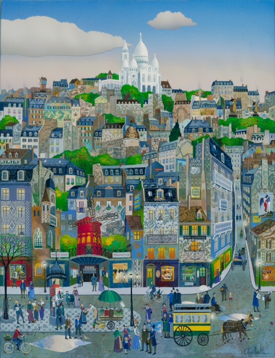 Peinture intitulée "MOULIN ROUGE versio…" par Bernard Ambielle, Œuvre d'art originale, Huile