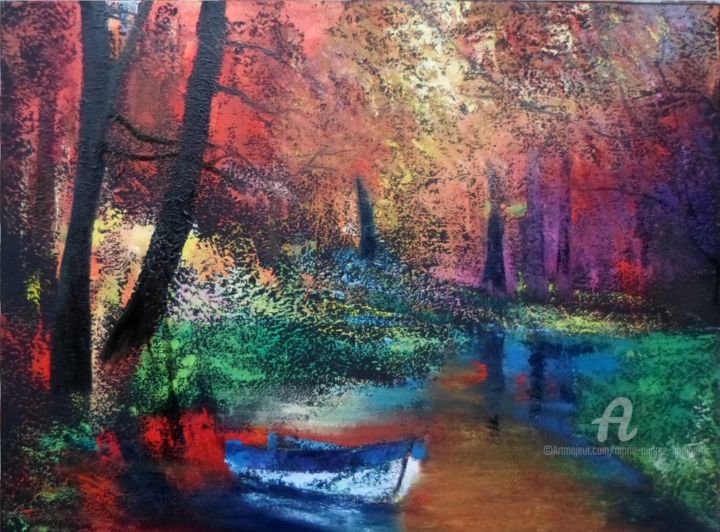 Peinture intitulée "Douceur Automnale" par Marie Andrée Hembert, Œuvre d'art originale, Huile