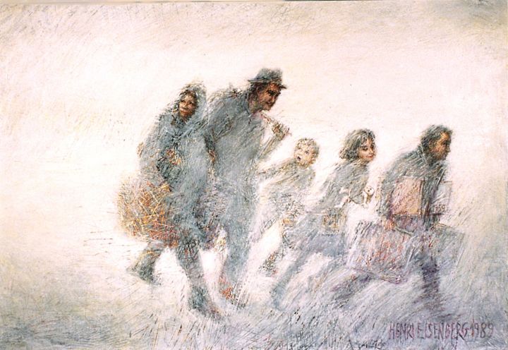 Les Émigrants 绘画, 28.7x39.4 in