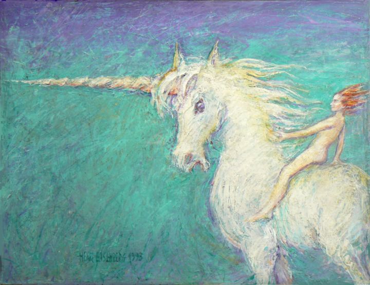 La Llicorne bleue. 绘画, 19.7x25.6 in
